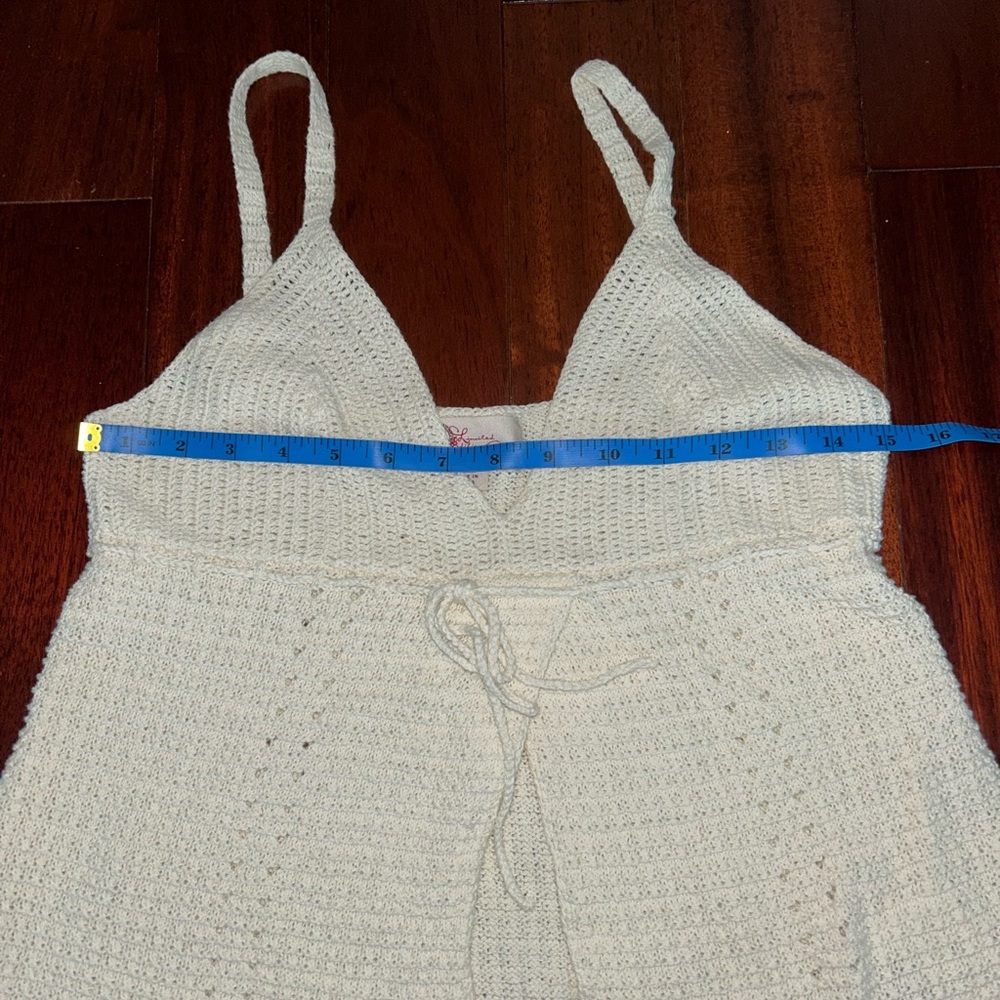 GAP Crochet Tank Small Ivory Babydoll Y2K Boho Coquette Hippie Beach Festival - Picture 5 of 8